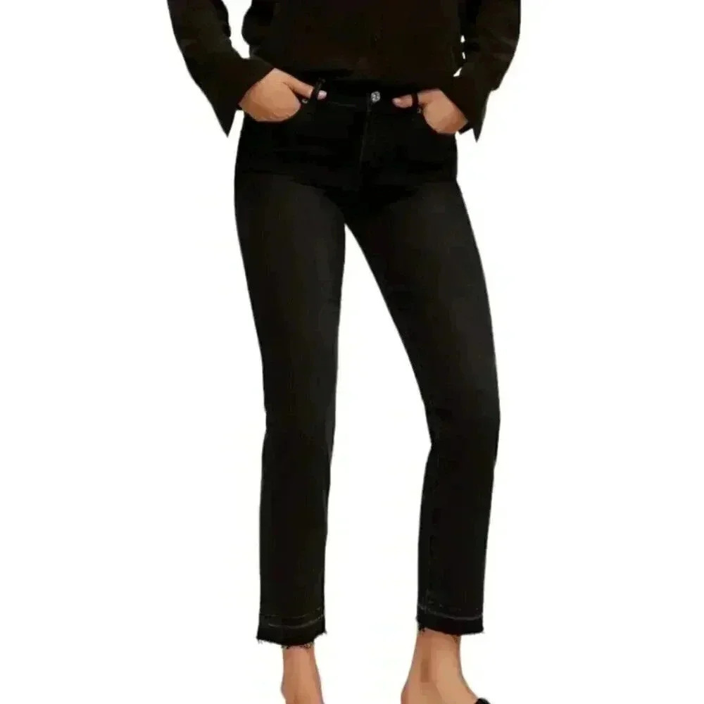 Mango Black Crop slim-fit Grace jeans
